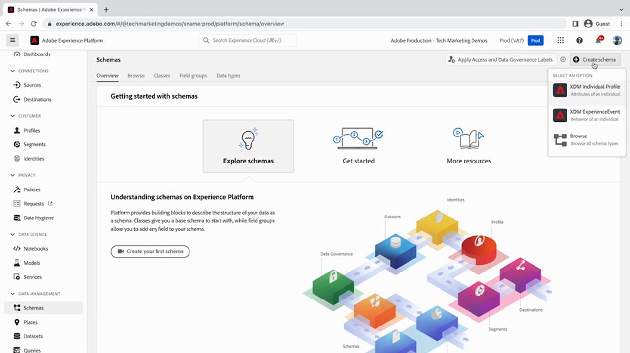 AEP Schemas landing page